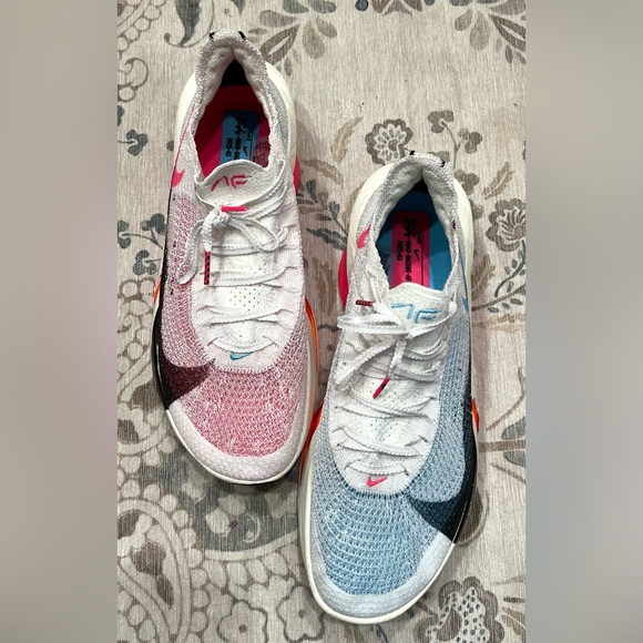 Nike Alphafly 3 Men's Road Racing Shoes Size 9 (M) / 10.5 (W) Pink/Blue/White - Picture 10 of 16
